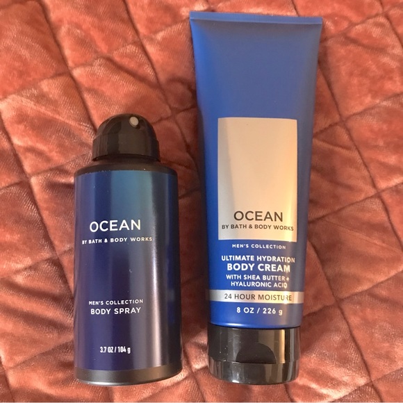 Bath & Body Works Grooming Ocean Body Spray And Cream Set Bath And